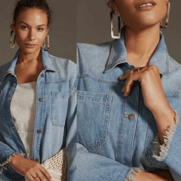 Anthropologie Pilcro Slouchy Trucker Denim Jacket PLUS 1X NWT - Picture 3 of 10